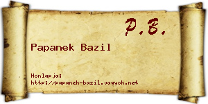 Papanek Bazil névjegykártya